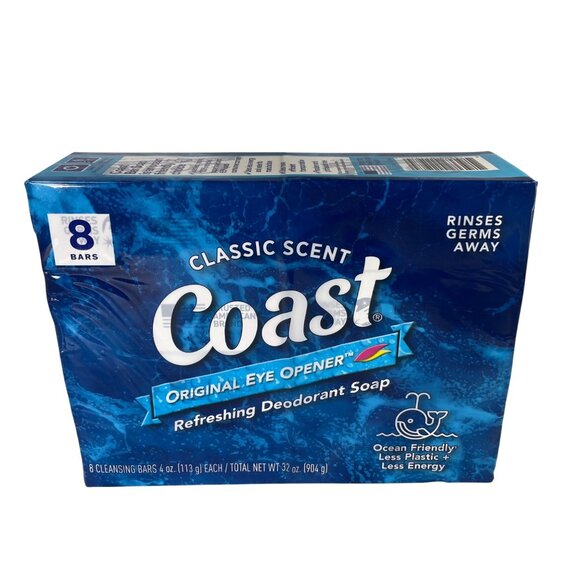 Coast Classic Scent Refreshing Deodorant Soap 4 Oz Bars 8-Pack Ocean Friendly Pl - Picture 2 of 8